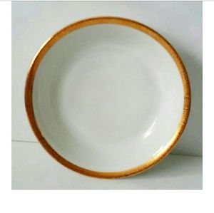 SAXONY | 4 White W/Gold Trim Soup/Salad Bowls